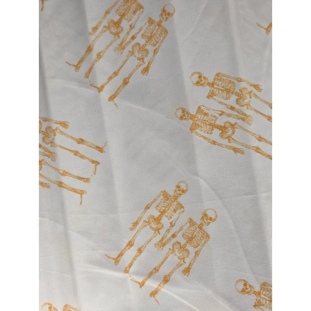 Rae Dunn Twin Sheet Set Halloween Orange Skeleton Together Forever New
